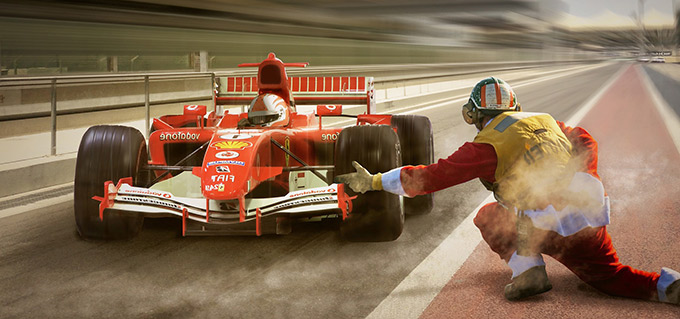 racing through life like a Ferrari